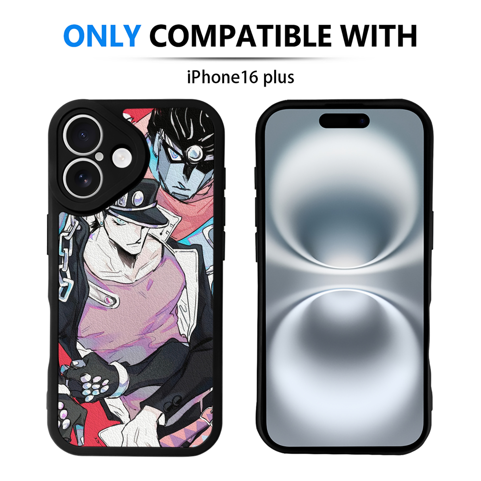 （画像用） ジョジョの奇妙な冒険 JoJo's Bizarre Adventure 【iPhone 16シリーズ対応】シリコンスマホケース（レザー調） 材質：シリコン